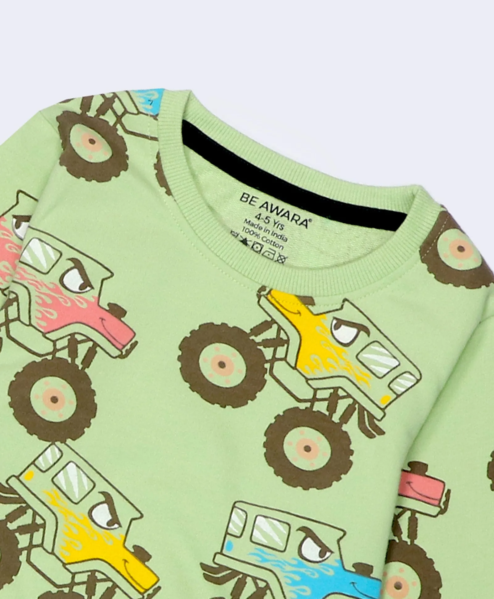 Monster Trucks Pattern Kids Sweatshirt & Joggers Set