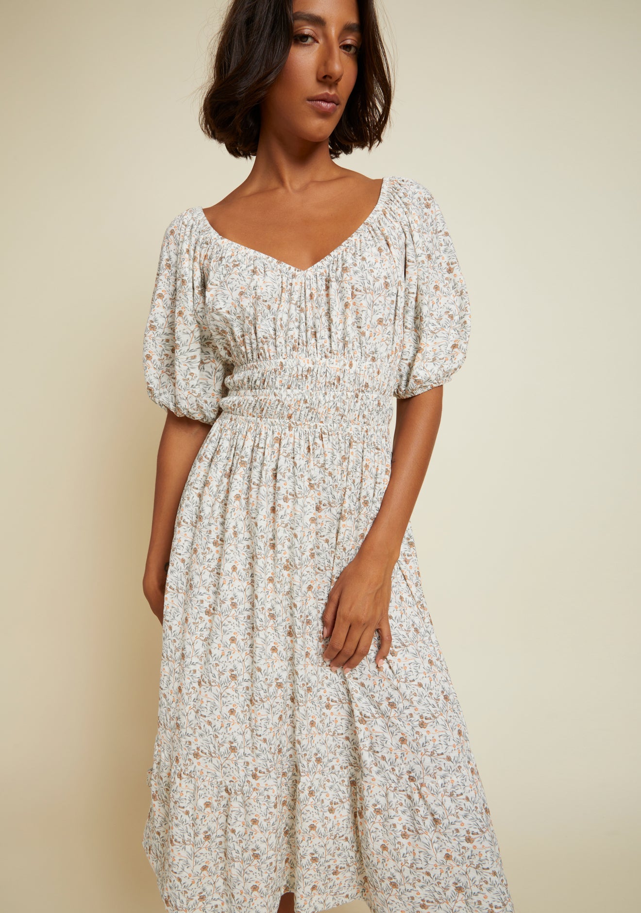 Nation LTD - Fabia Shirred Midi Dress - Meadow