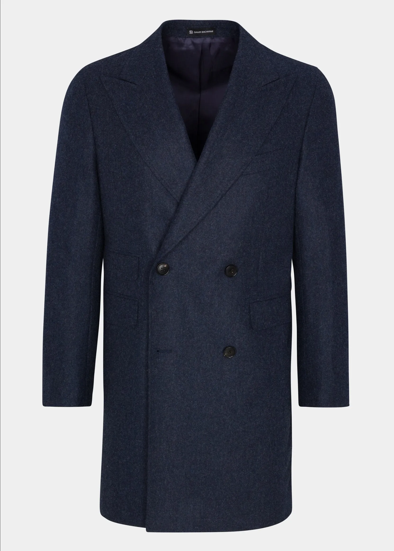 Navy Blue Double-breasted Coat