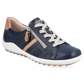 Navy/White Lace & Zip Sneaker