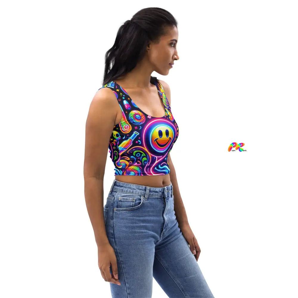 Neon Bliss Rave Crop Top