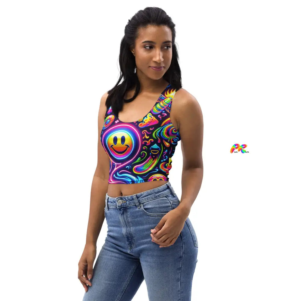 Neon Bliss Rave Crop Top