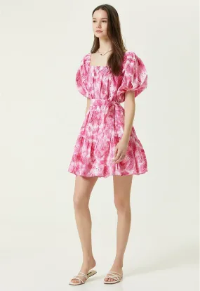 Network Guipure Midi Dress Pink