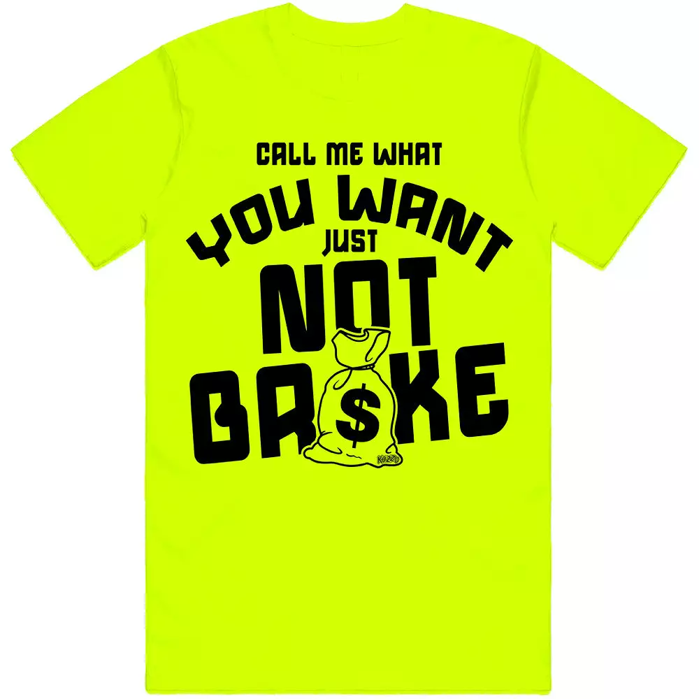 NOT BROKE : Safety Yellow Sneaker Tees Shirt