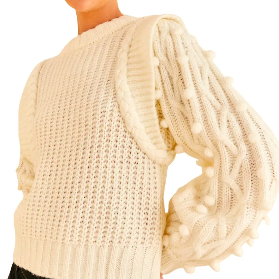 OFF WHITE BRAIDED SWEATER