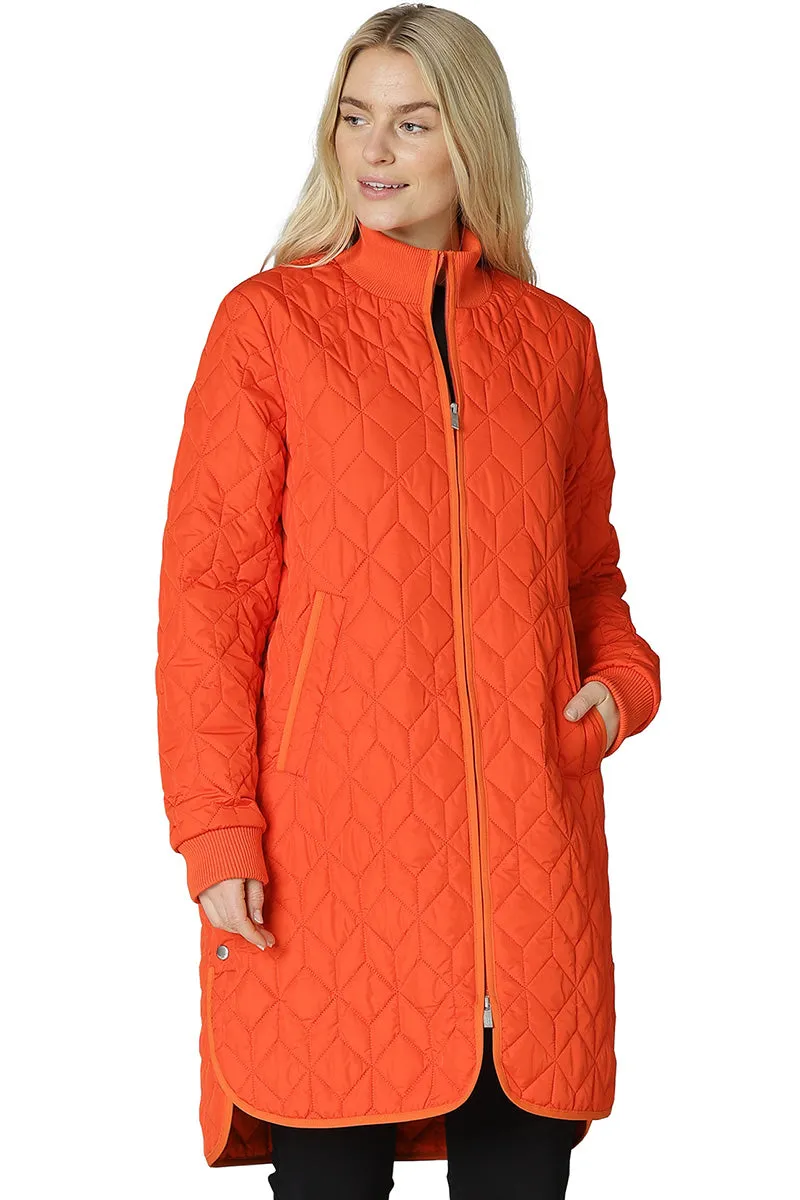 Padded Quilt Coat Art06 | Warm Orange | Termojakke fra Ilse Jacobsen