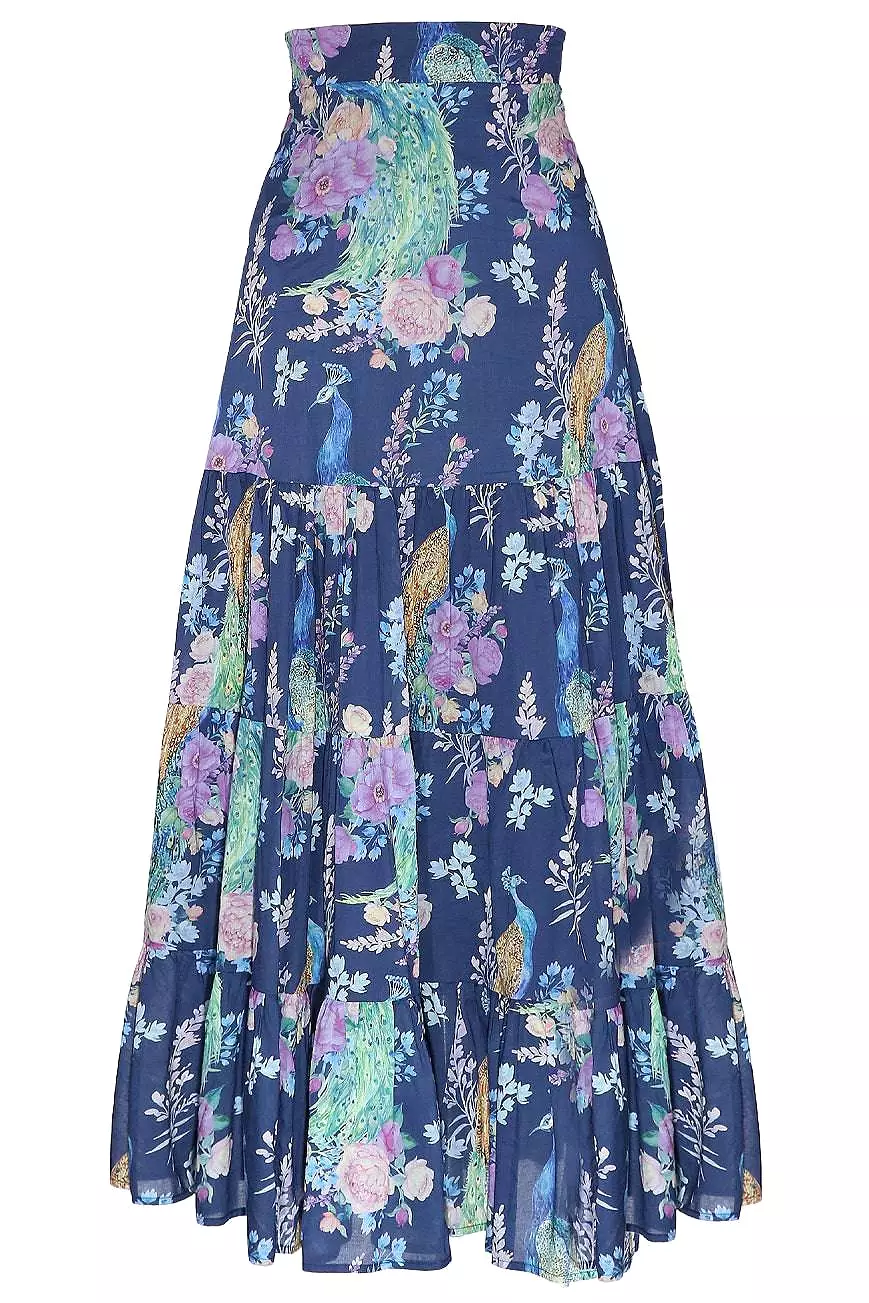 Peacocks And Palaces Maxi Skirt