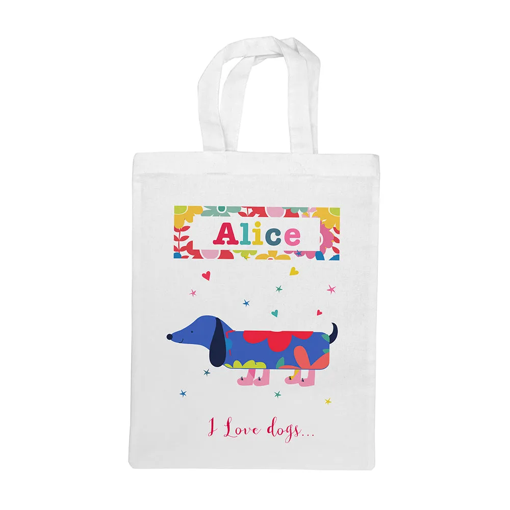 Personalised I Love Pets Fabric Party Bag