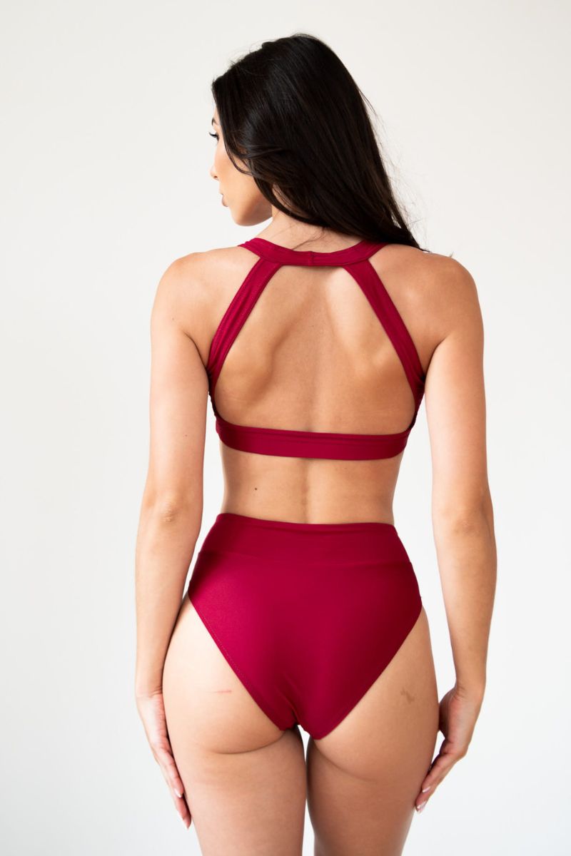 Pole Addict Isla High Waisted Bottoms - Wine