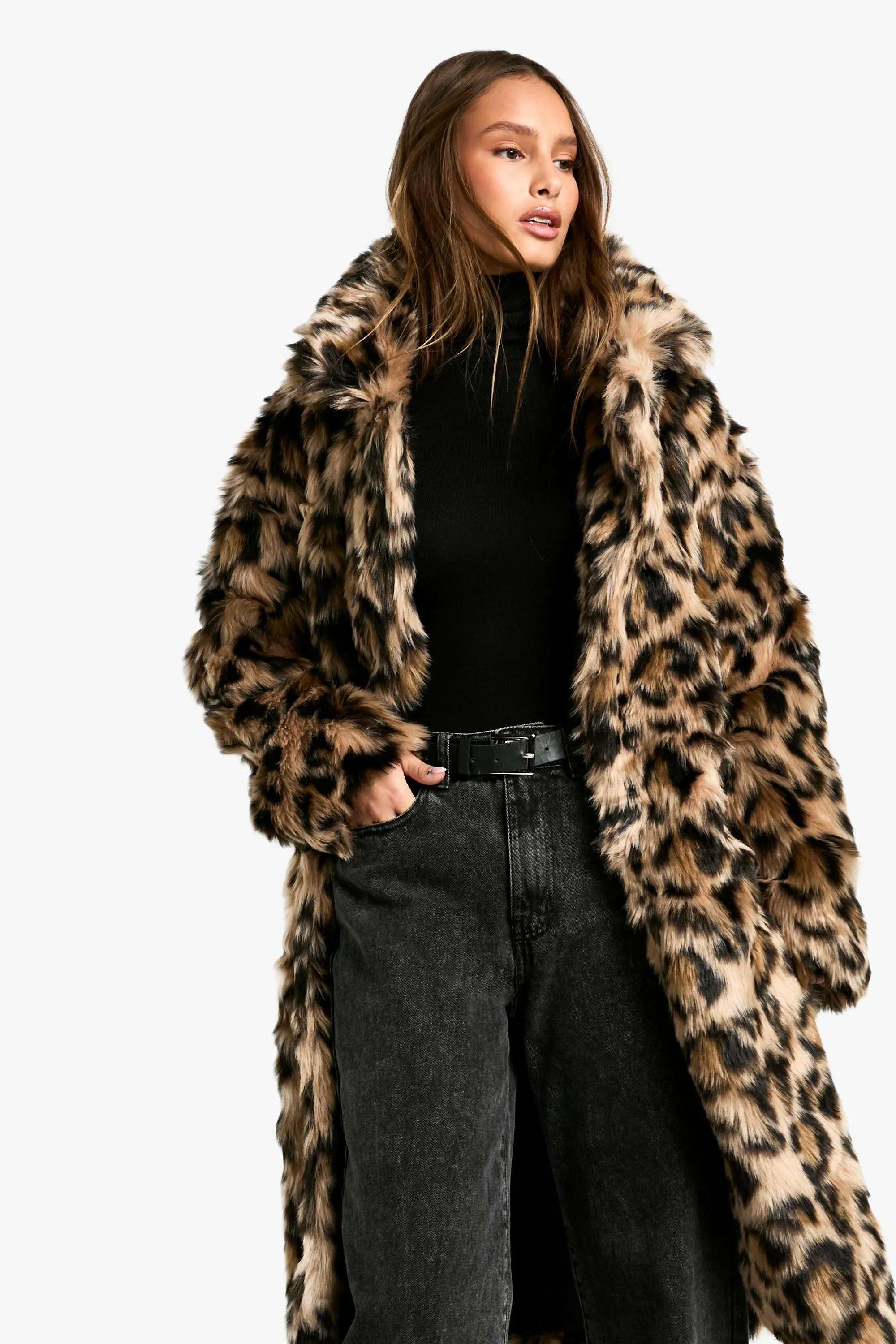 Premium Leopard Faux Fur Coat