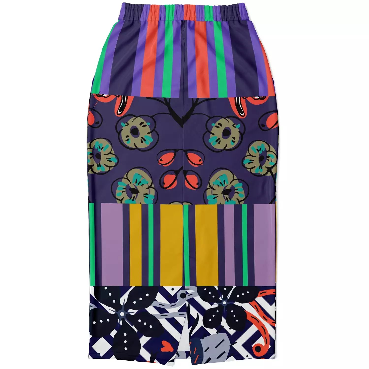 Purple Flurry Eco-Poly Long Pocket Skirt