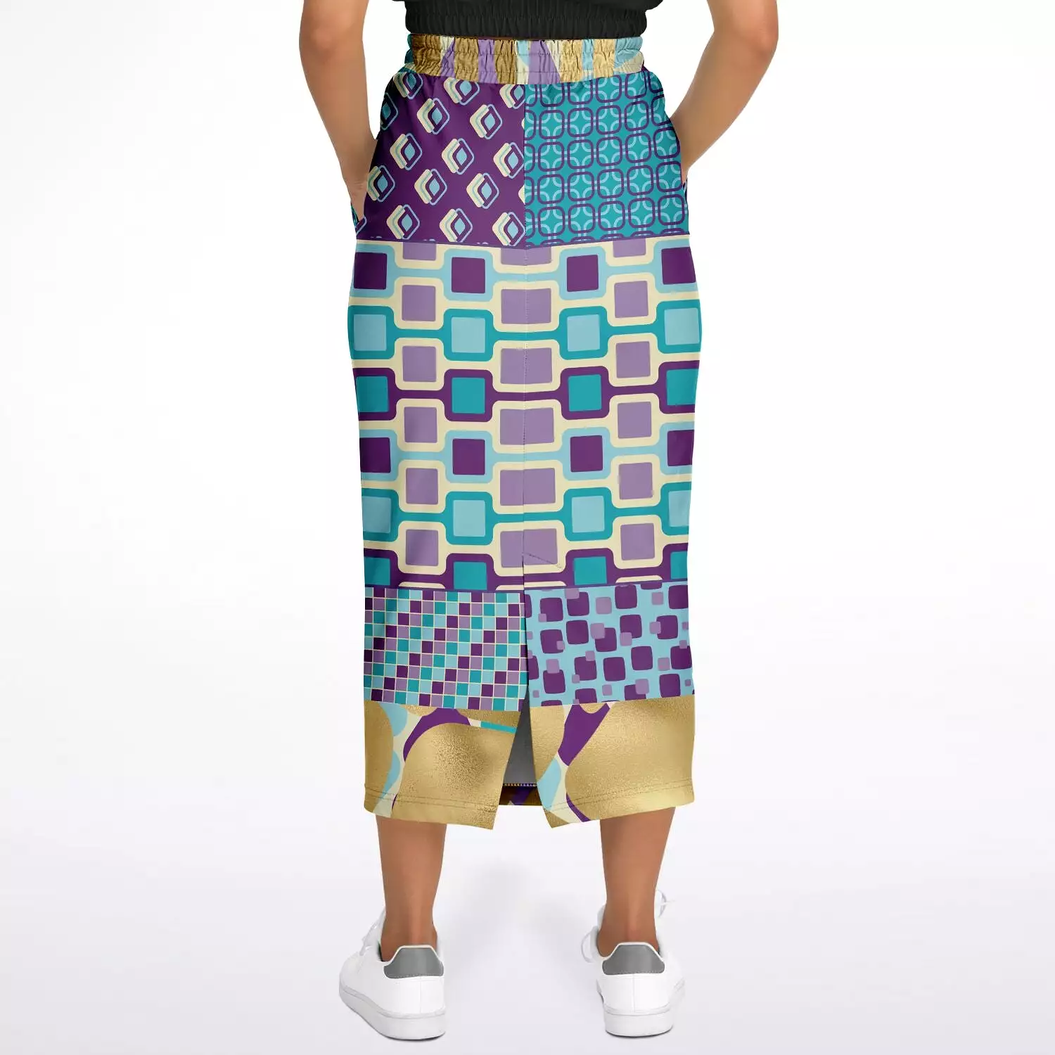 Purple Jetson Eco-Poly Long Pocket Skirt