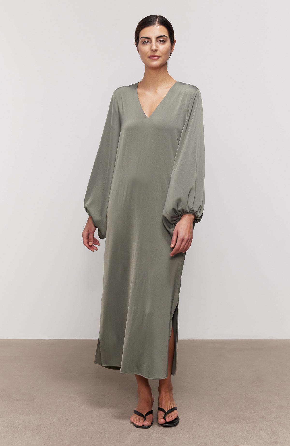 Raya V Necked Satin Dress