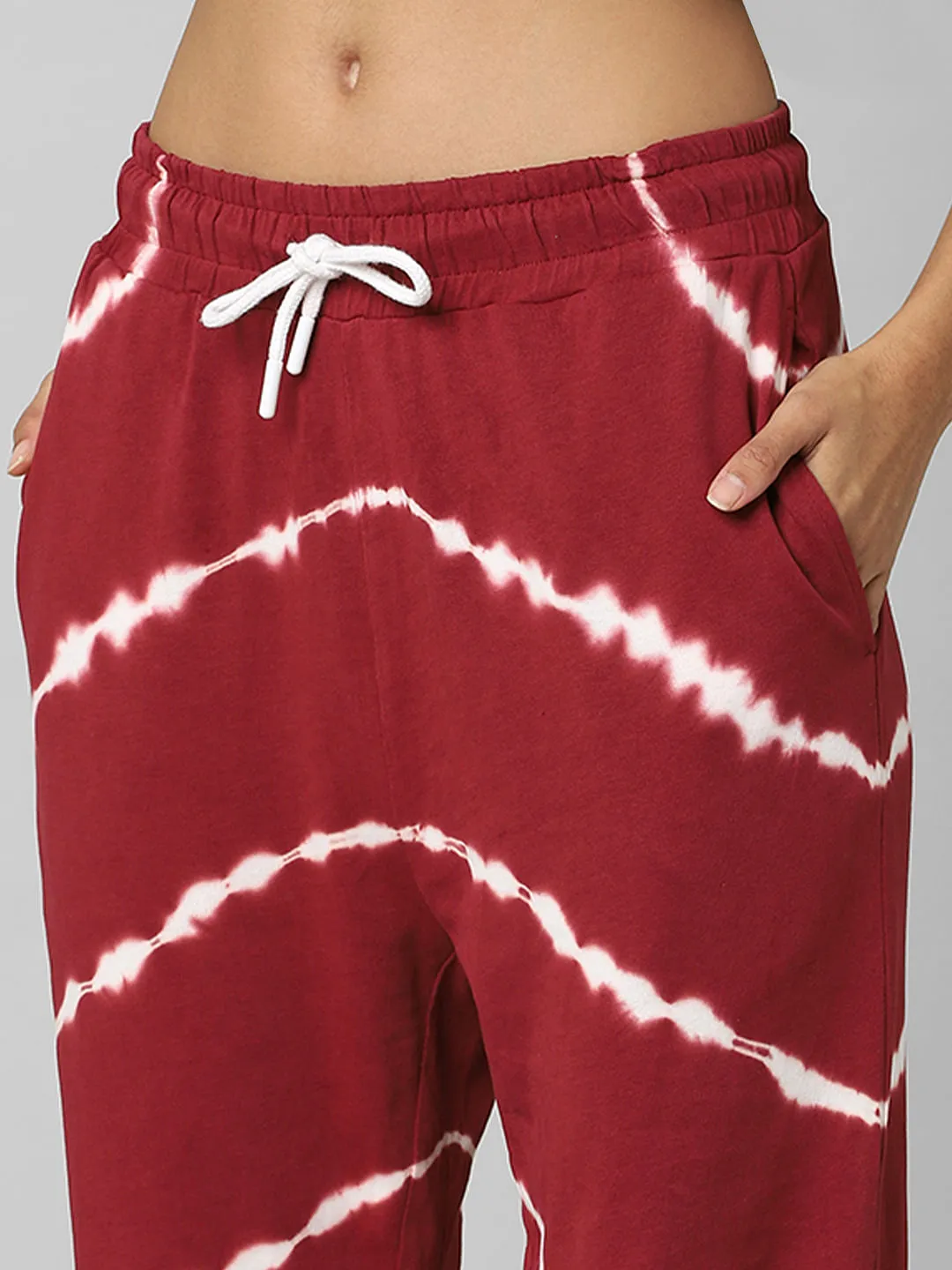 Red Mid Rise Tie Dye Co-ord Joggers