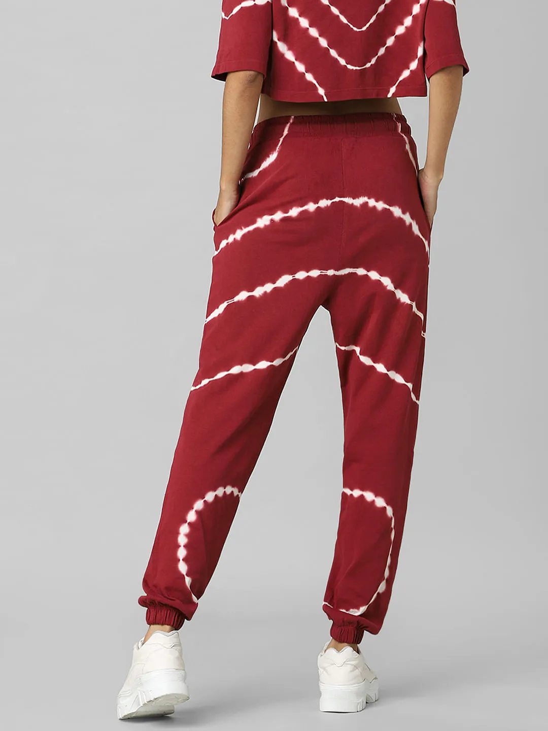 Red Mid Rise Tie Dye Co-ord Joggers