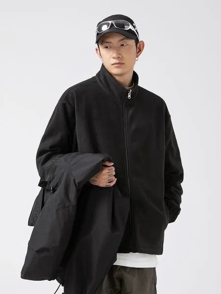 Removable outer jacket with fleece lining for year-round comfort