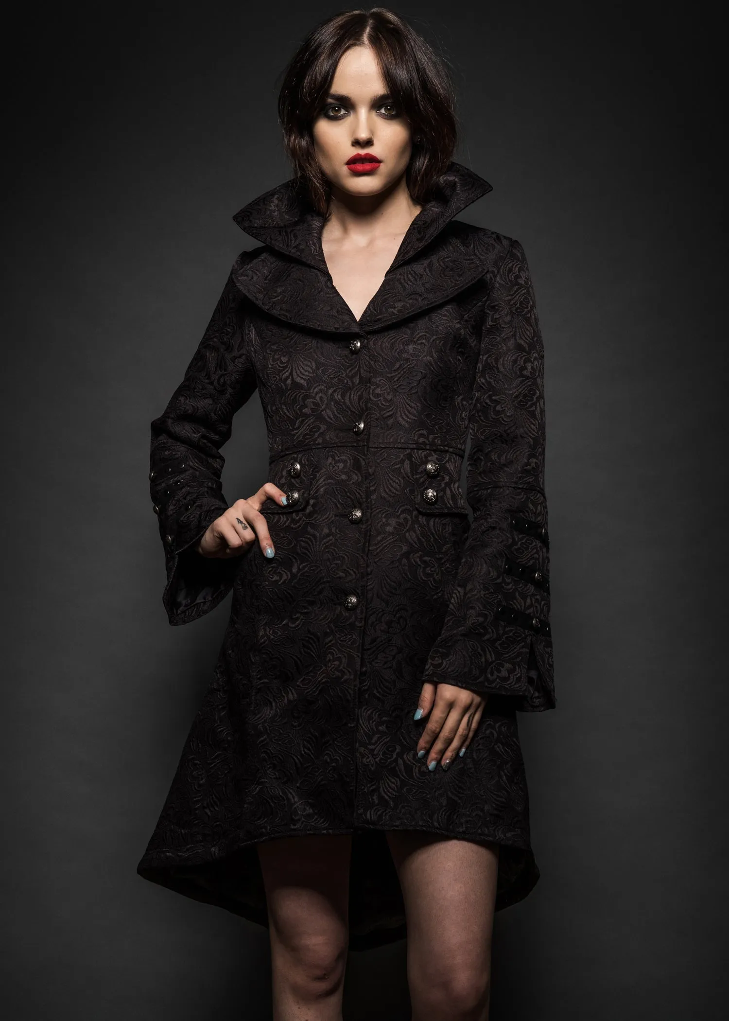 Rocket Queen Black Victorian Coat with Lacing