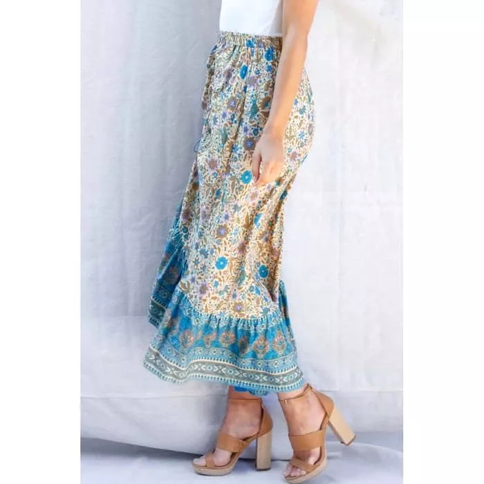 Ruffle Edged Pickup Maxi Skirt