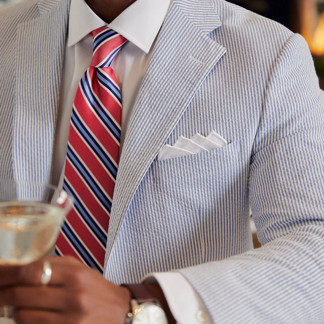 Sapphire Blue Seersucker Stretch Sport Coat | Seersucker Suit Separates