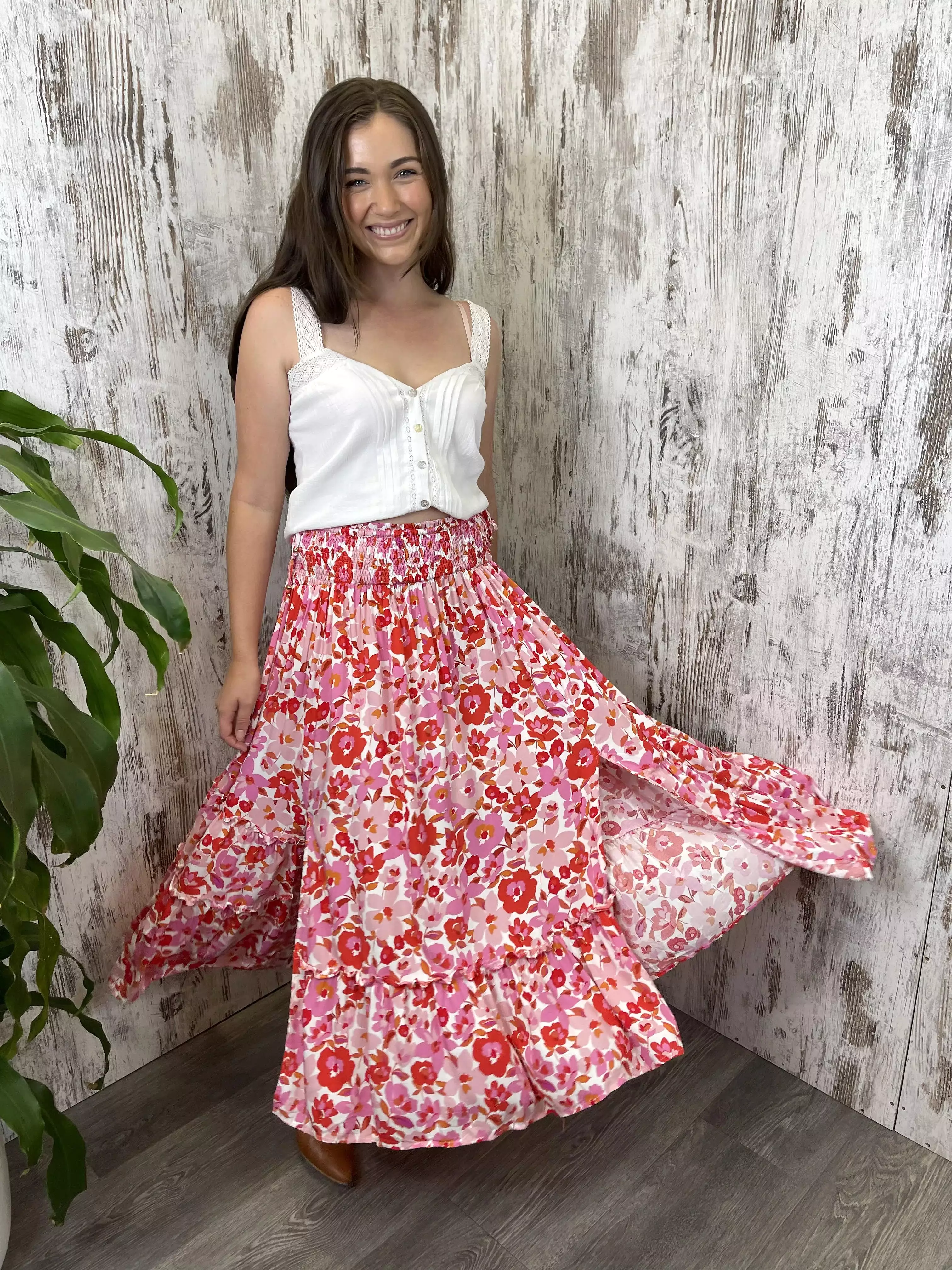 Sasha Maxi Skirt - Pink Blossom