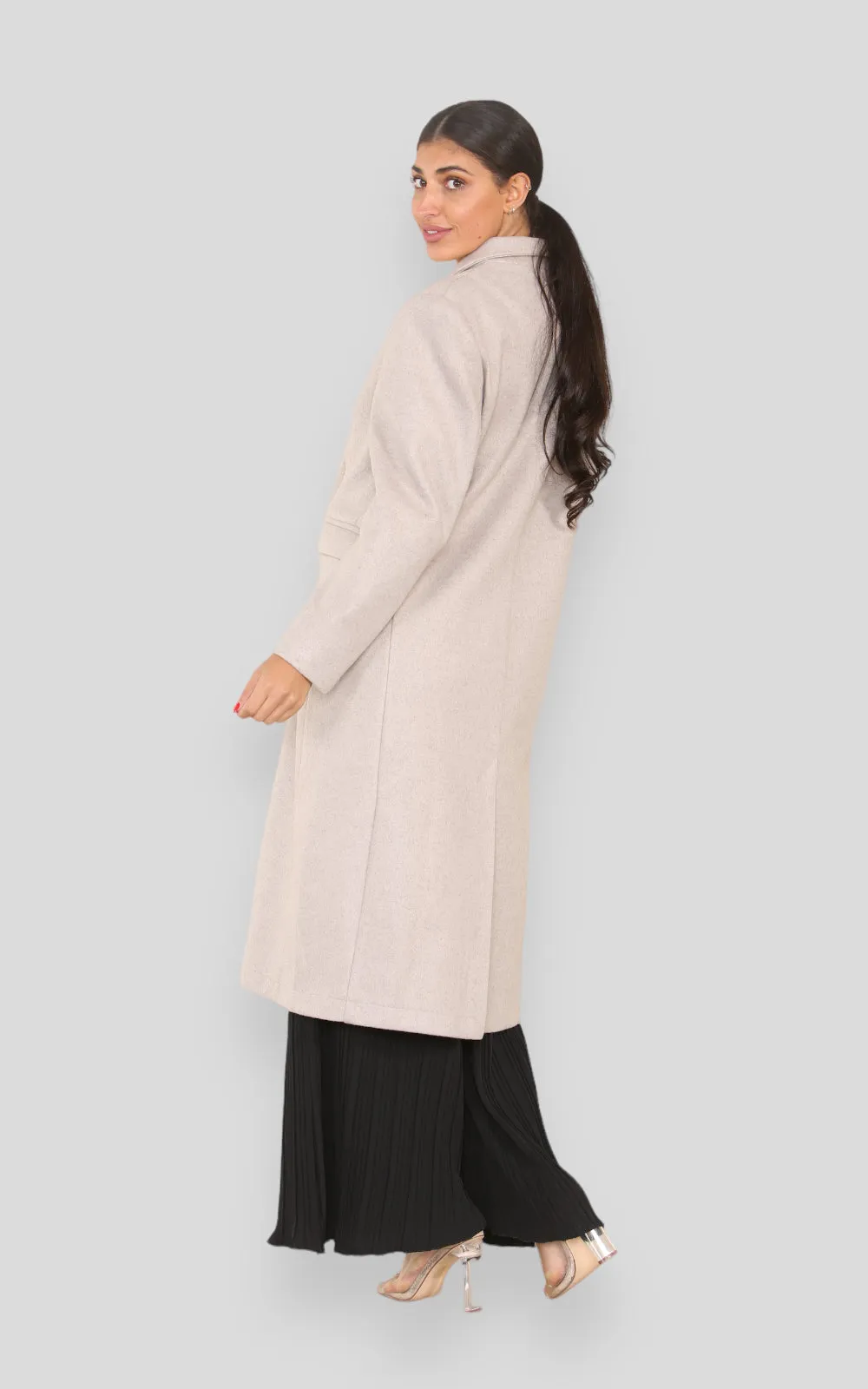 Solid Wool Blend Coat