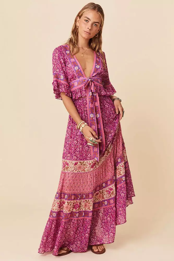 Spell SIENNA MAXI SKIRT Fuchsia