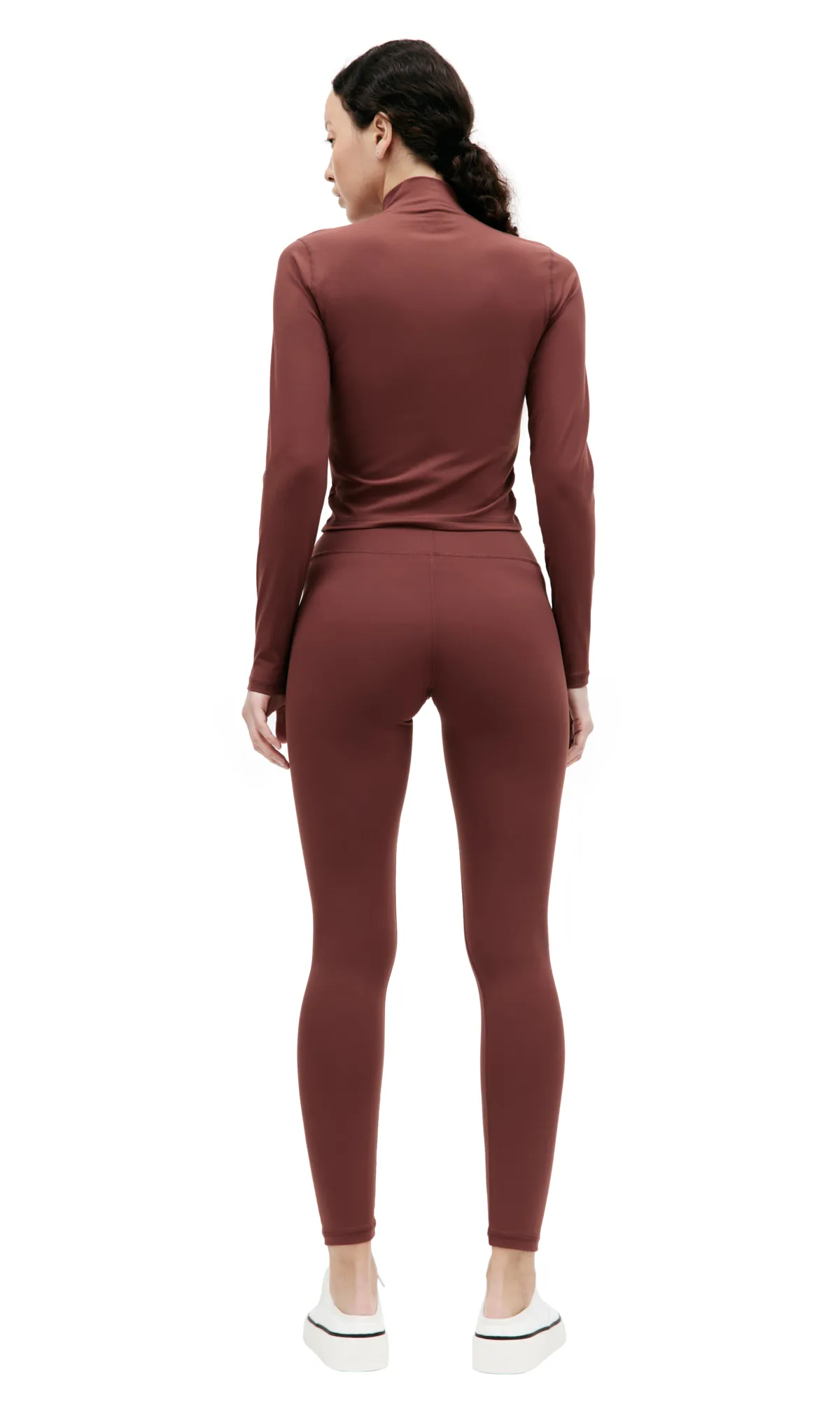 SPORTY + RICH Runner Script High Waisted Legging - Maroon