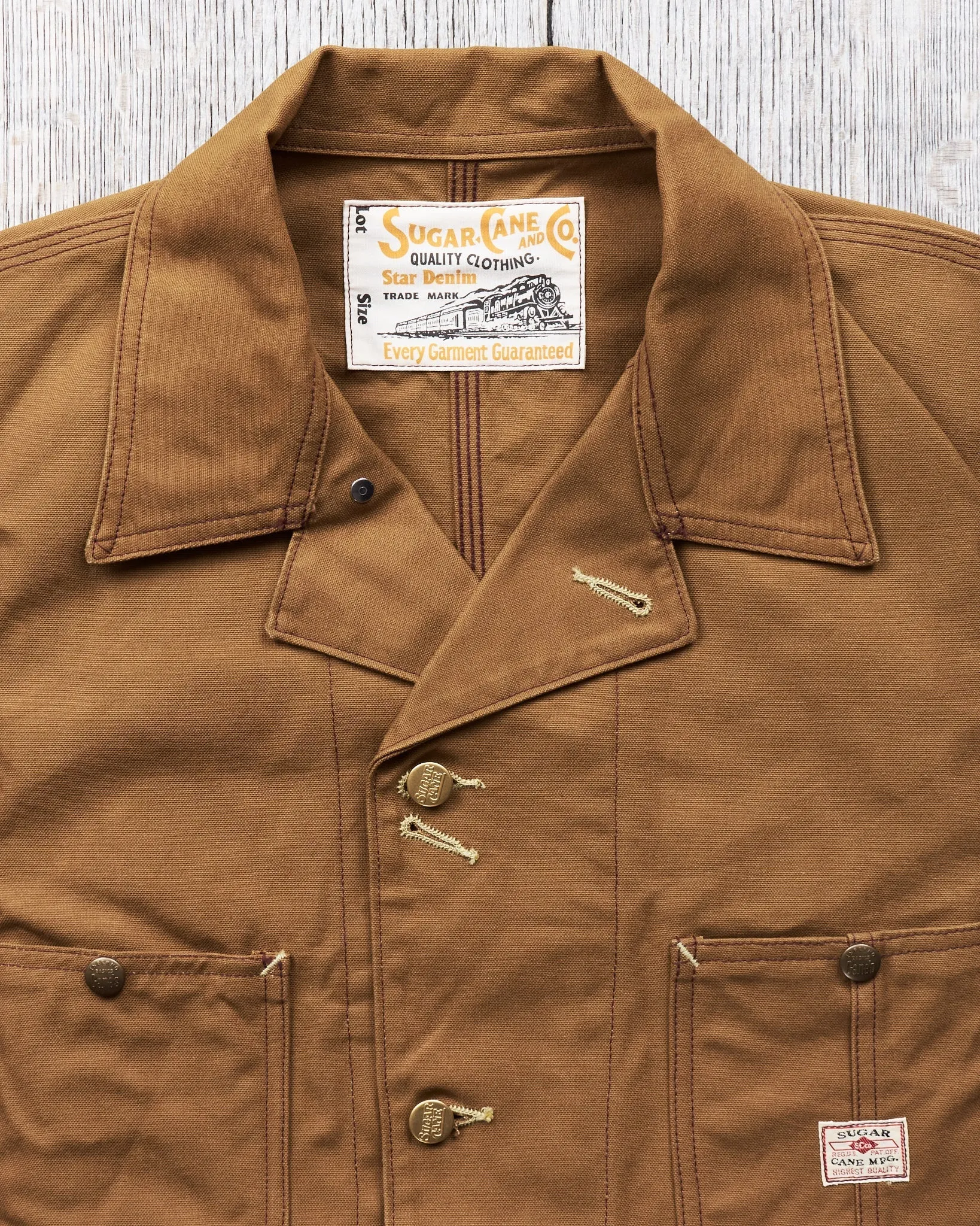 Sugar Cane & Co. 13oz. Brown Duck Work Coat SC14374