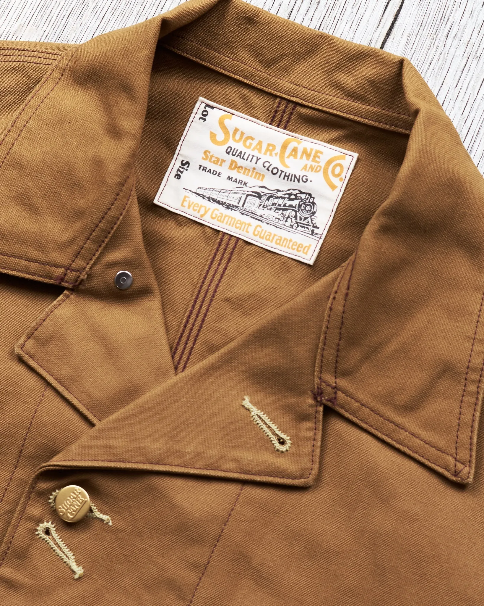 Sugar Cane & Co. 13oz. Brown Duck Work Coat SC14374