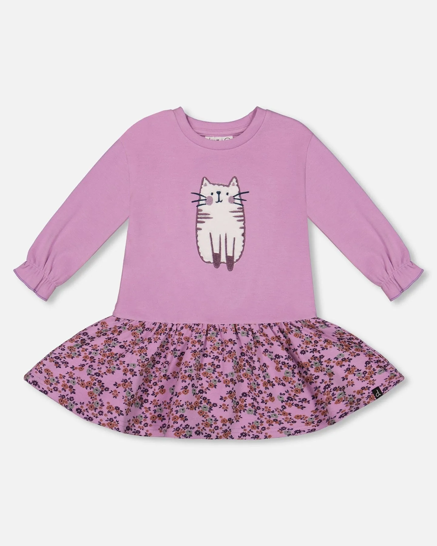 Super Soft Dress With Print Skirt Lilac Mini Flowers