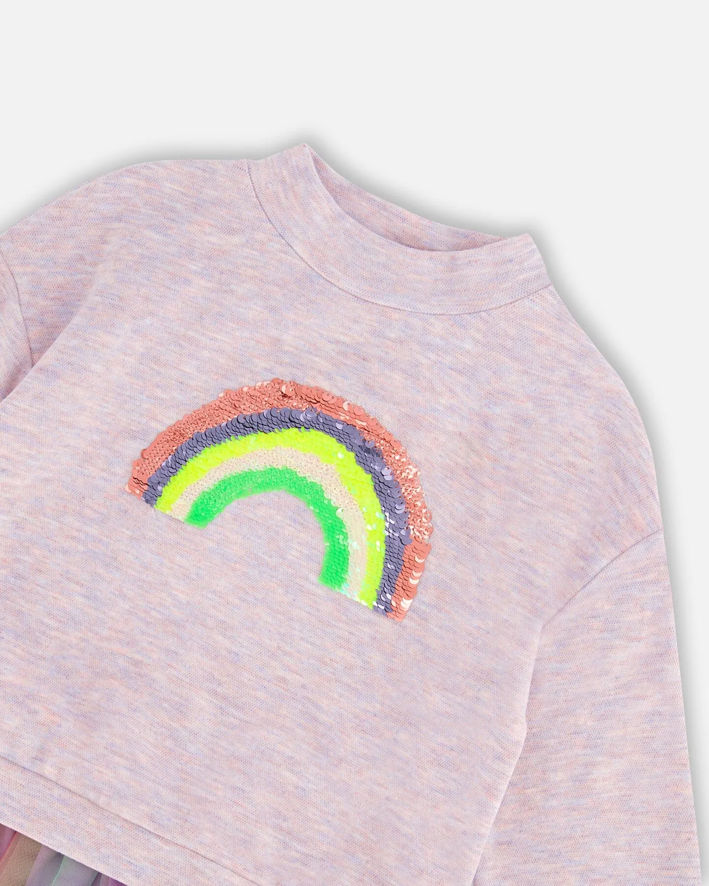 Super Soft Sweatshirt Dress With Rainbow Tulle Skirt