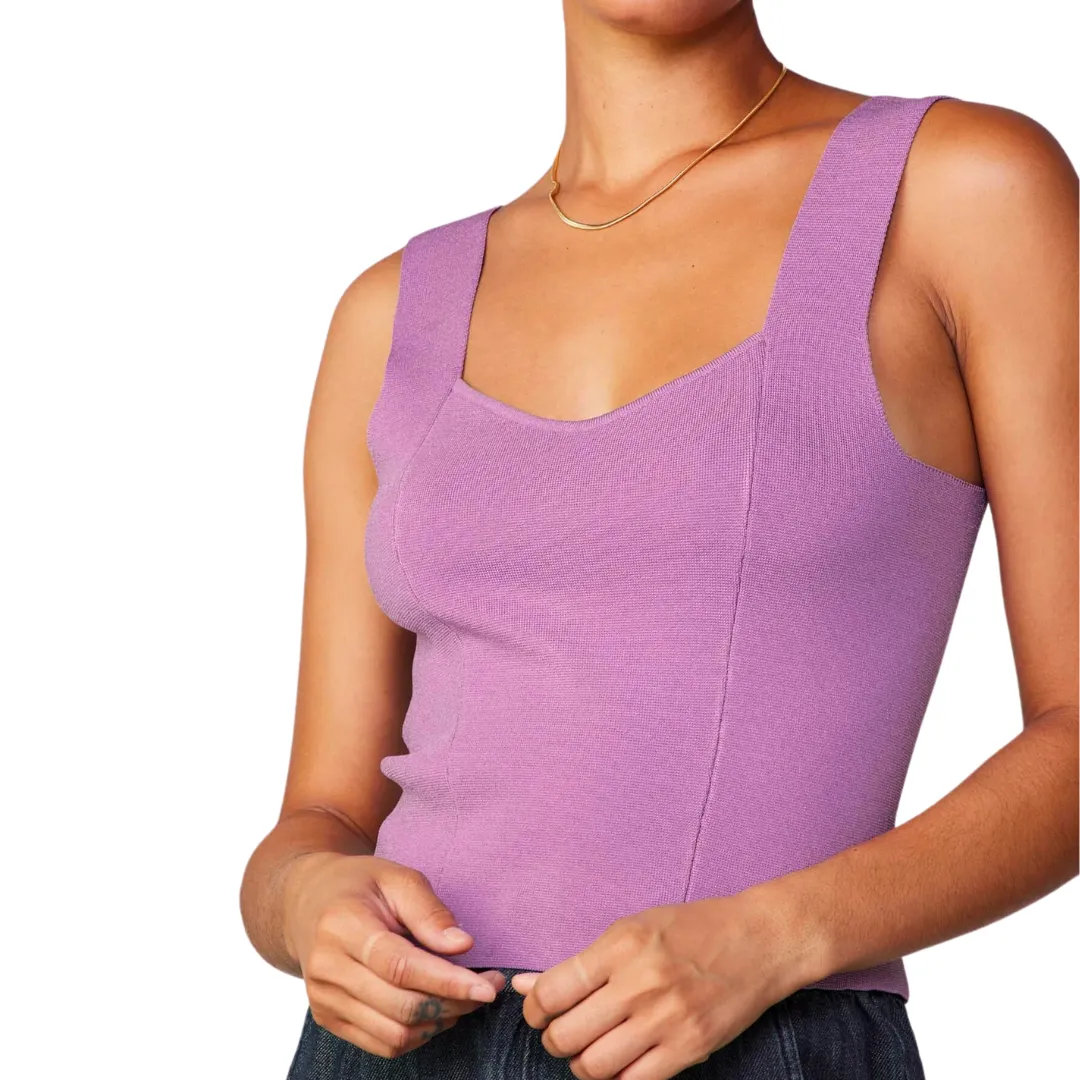 SWEETHEART SWEATER TANK TOP LILAC