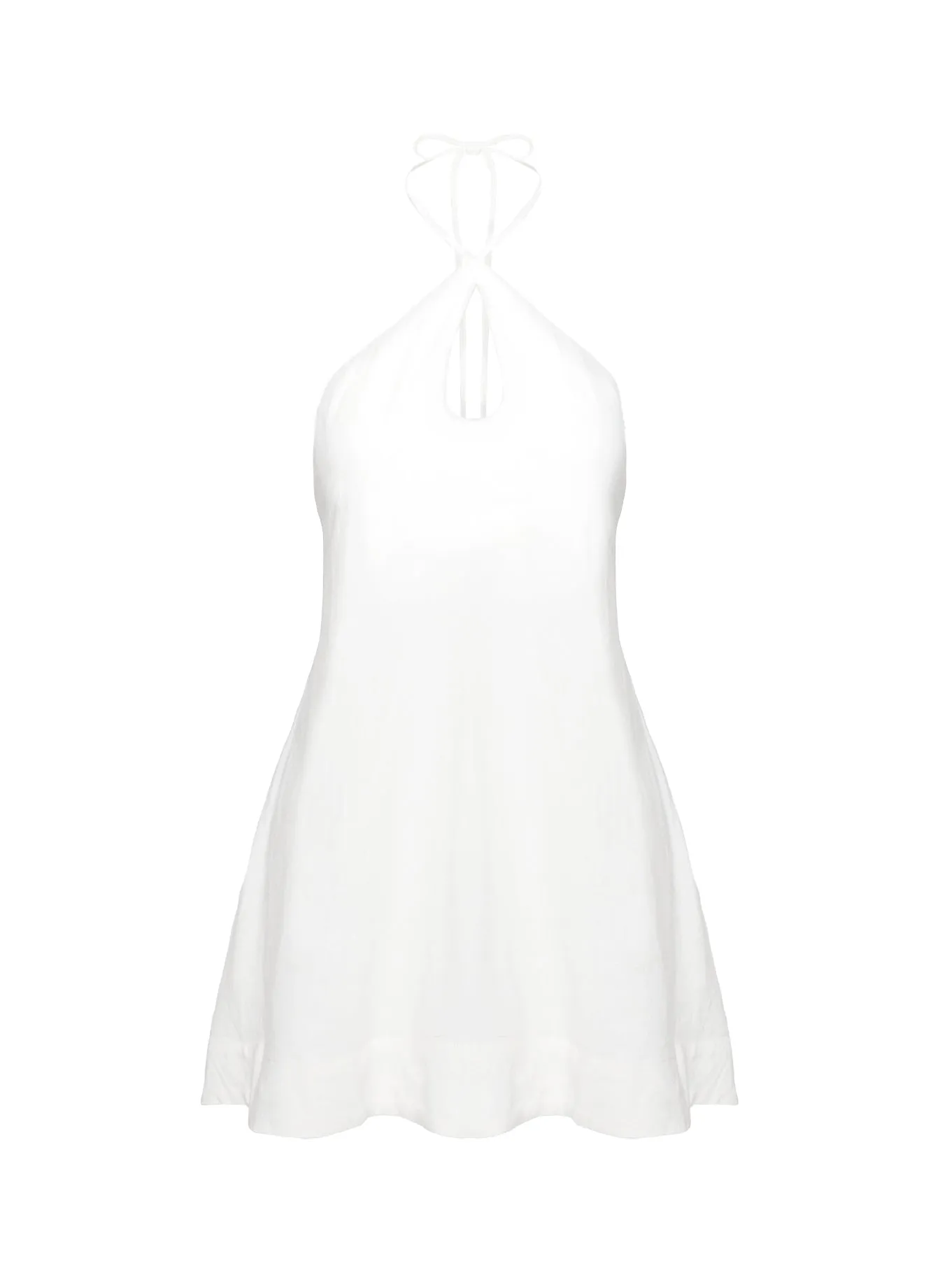 Thomasina Linen Halter Dress White