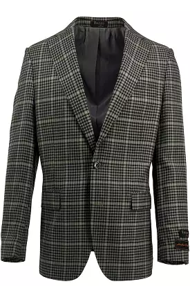 Tiglio Luxe Dolcetto Modern Fit, Pure Wool Jacket Pistachio with Black Check TL2715