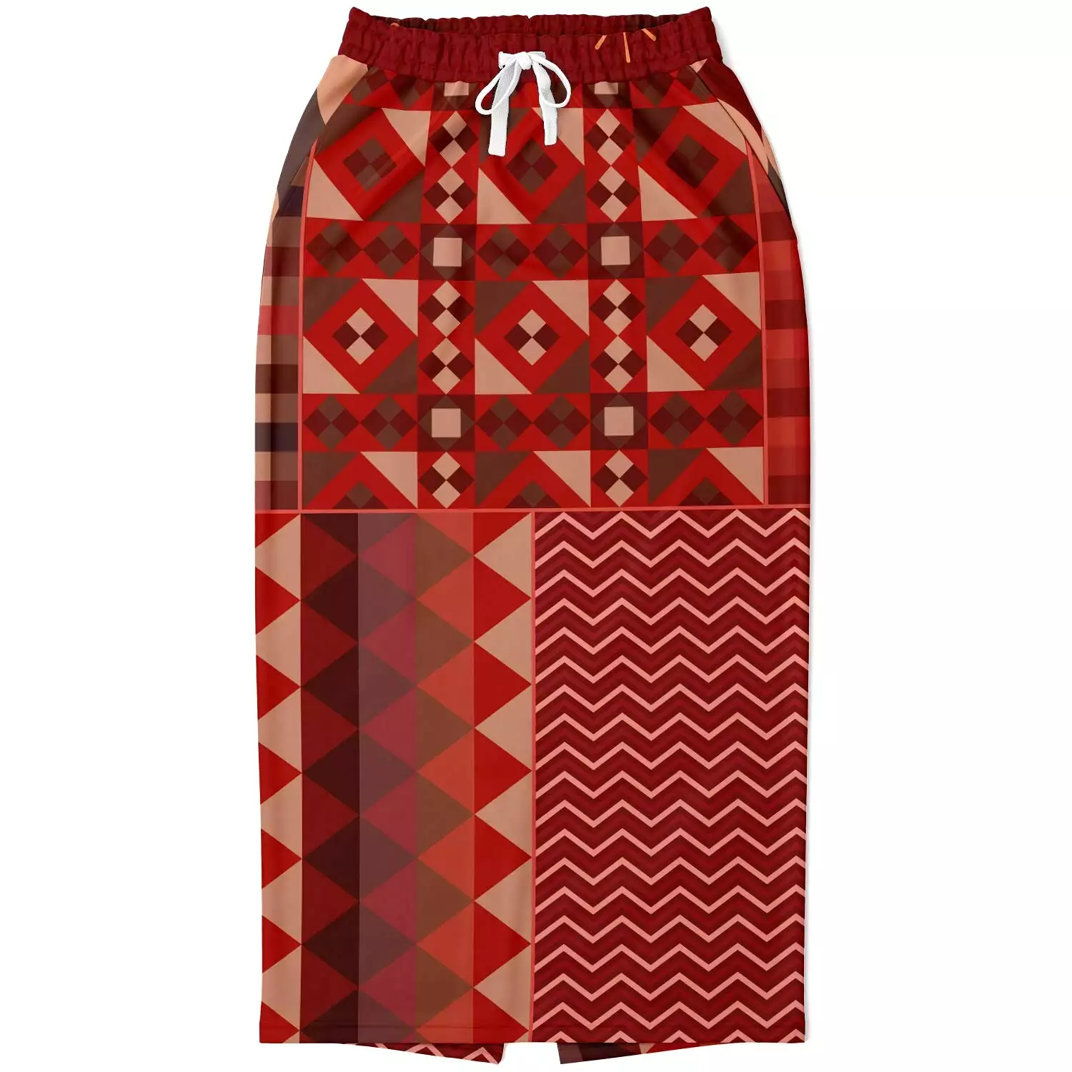 Toscana Red Eco-Poly Long Pocket Skirt