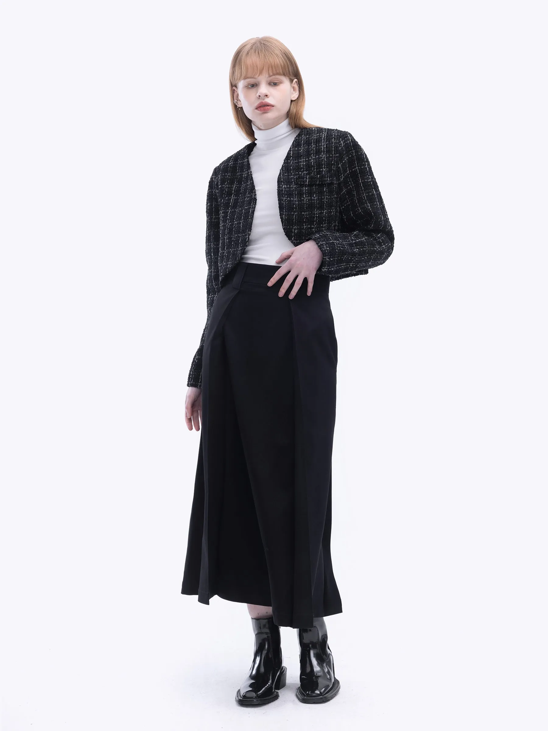 Tweed Open Cropped Coat