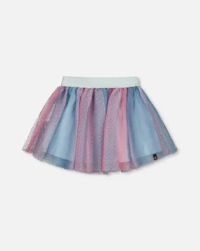 Vertical Striped Tulle Skirt