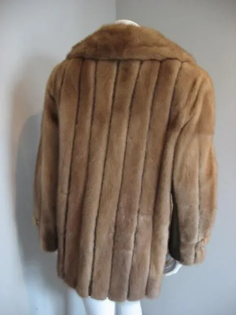 Vintage 60's Autumn Haze Mink Fur and Leather Wrap Coat