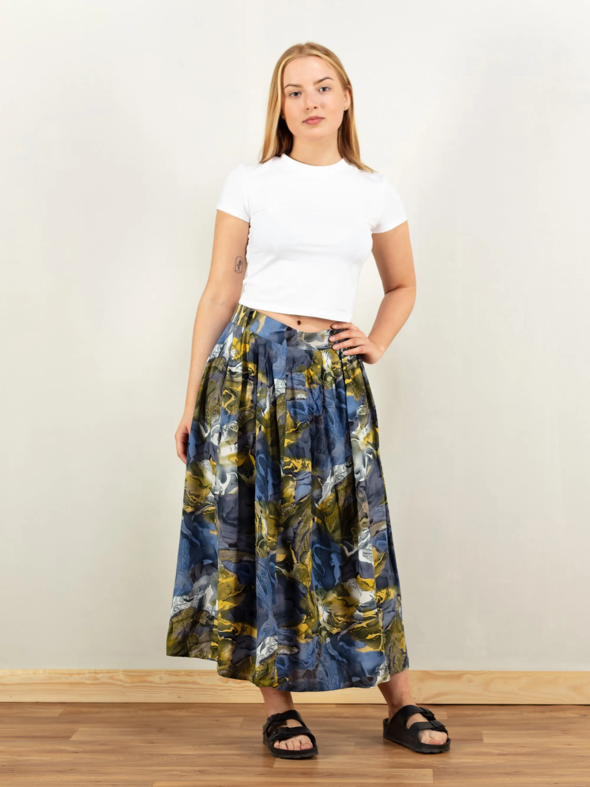 Vintage 80's Boho Women Summer Skirt