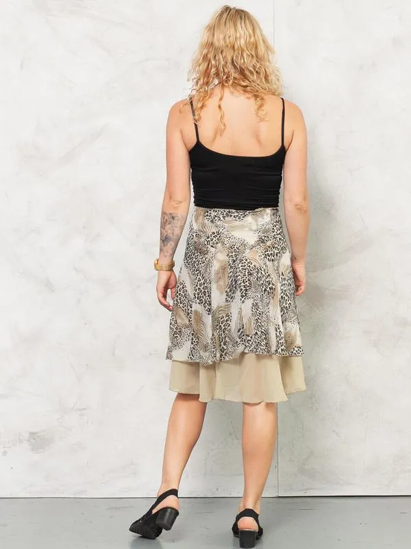 Vintage Y2K Women Animal Print Skirt