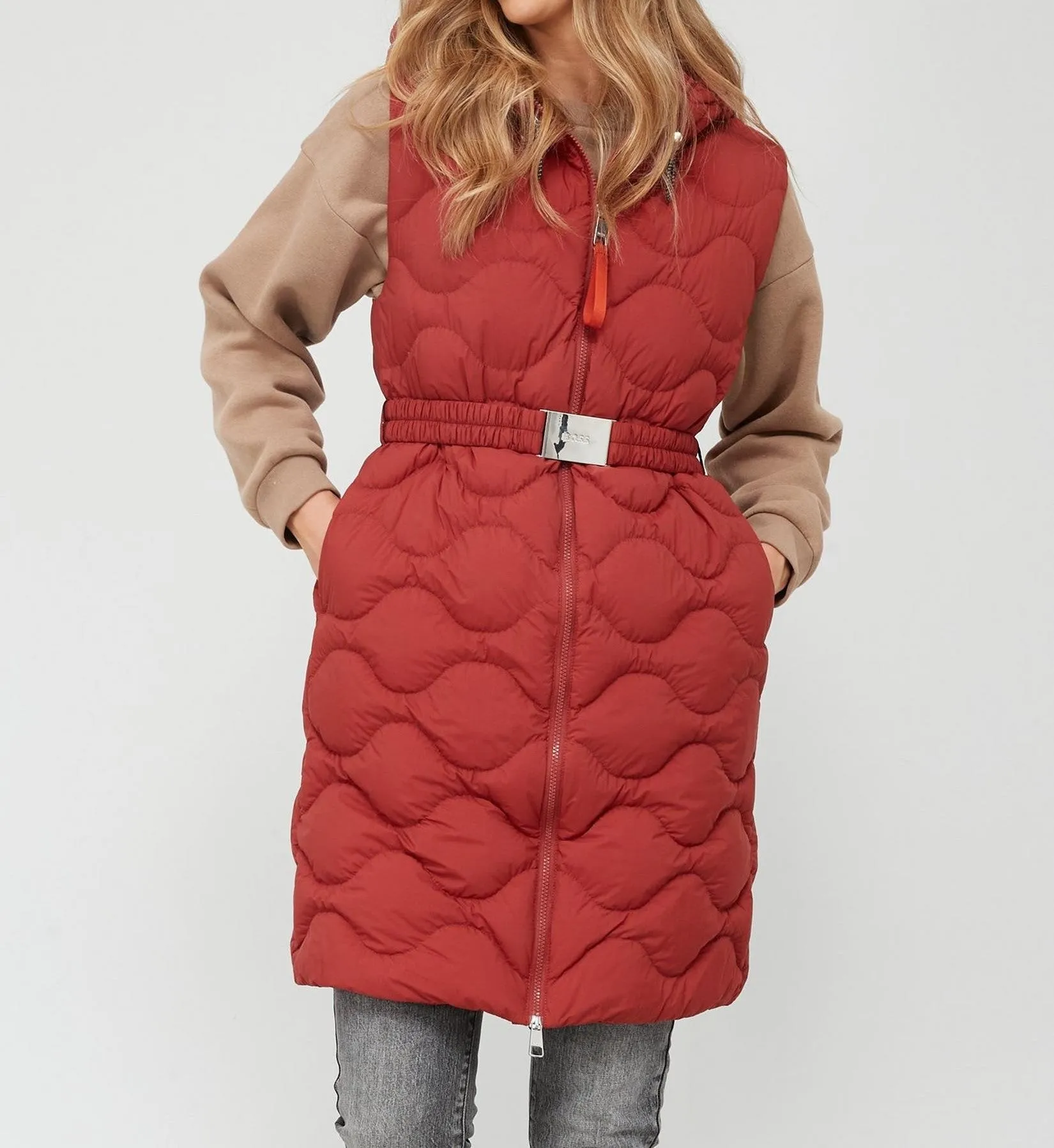 Womens Boss Coat in Red