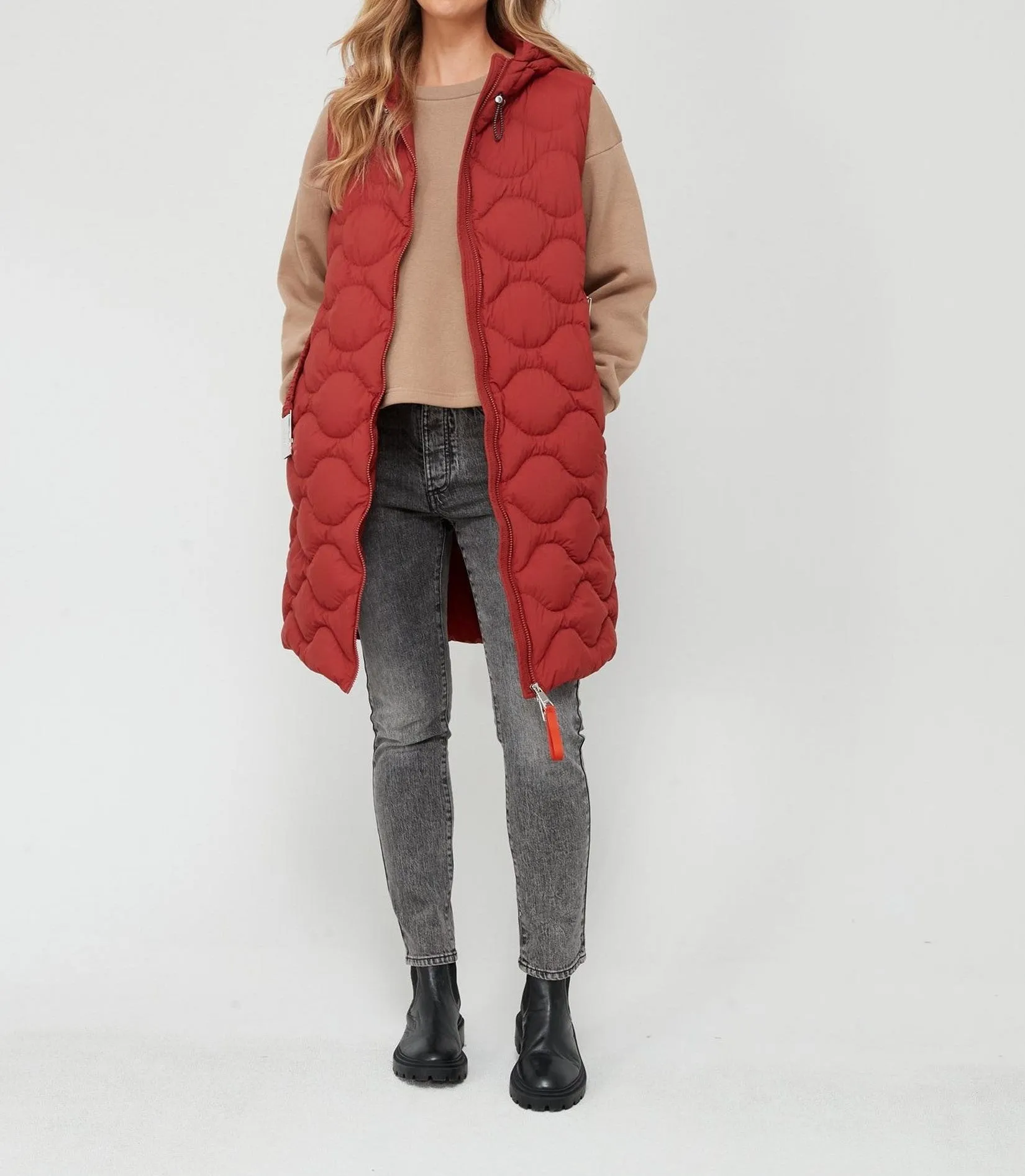 Womens Boss Coat in Red