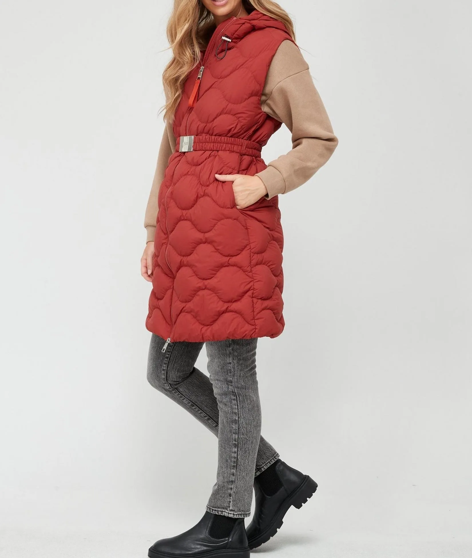 Womens Boss Coat in Red