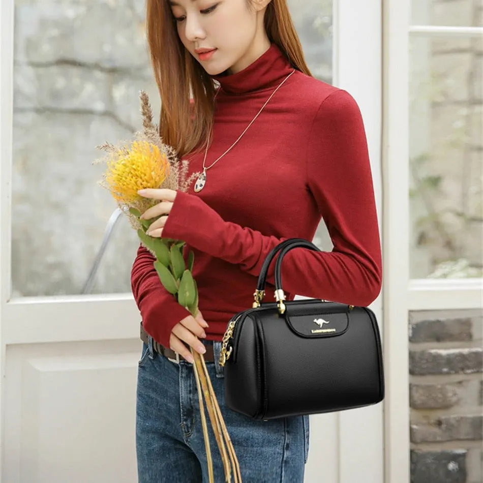 Women's Cow Leather Soft Shoulder Crossbody Messenger Handbag