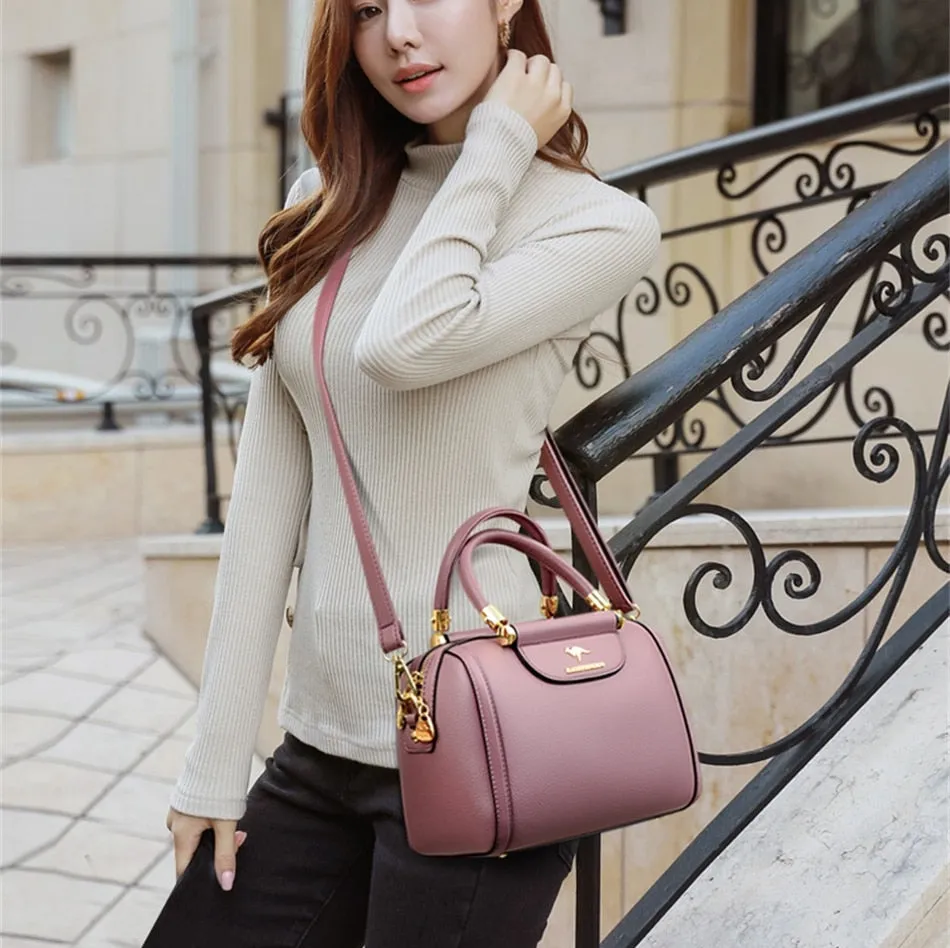 Women's Cow Leather Soft Shoulder Crossbody Messenger Handbag