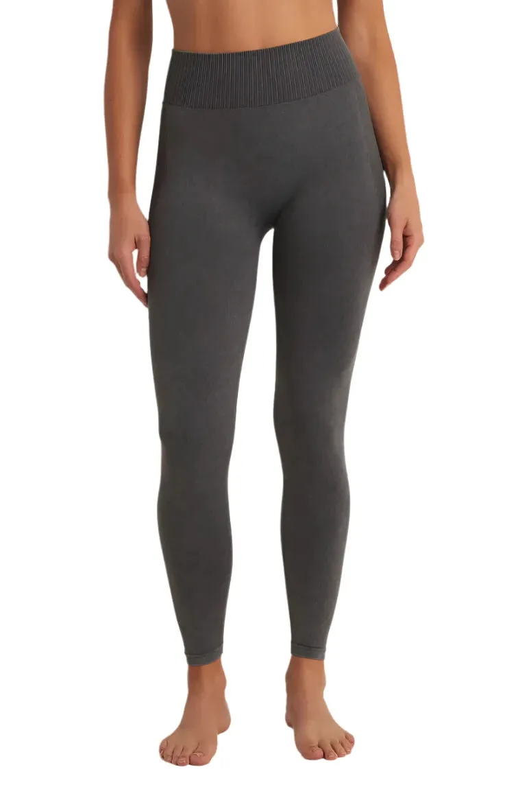 Z Supply WASH OUT SEAMLESS 7/8 LEGGING Graphite