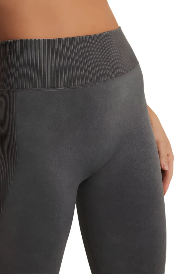 Z Supply WASH OUT SEAMLESS 7/8 LEGGING Graphite