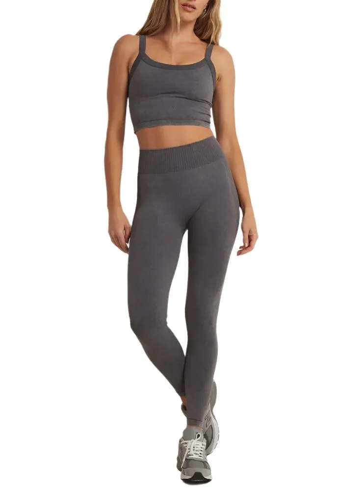 Z Supply WASH OUT SEAMLESS 7/8 LEGGING Graphite