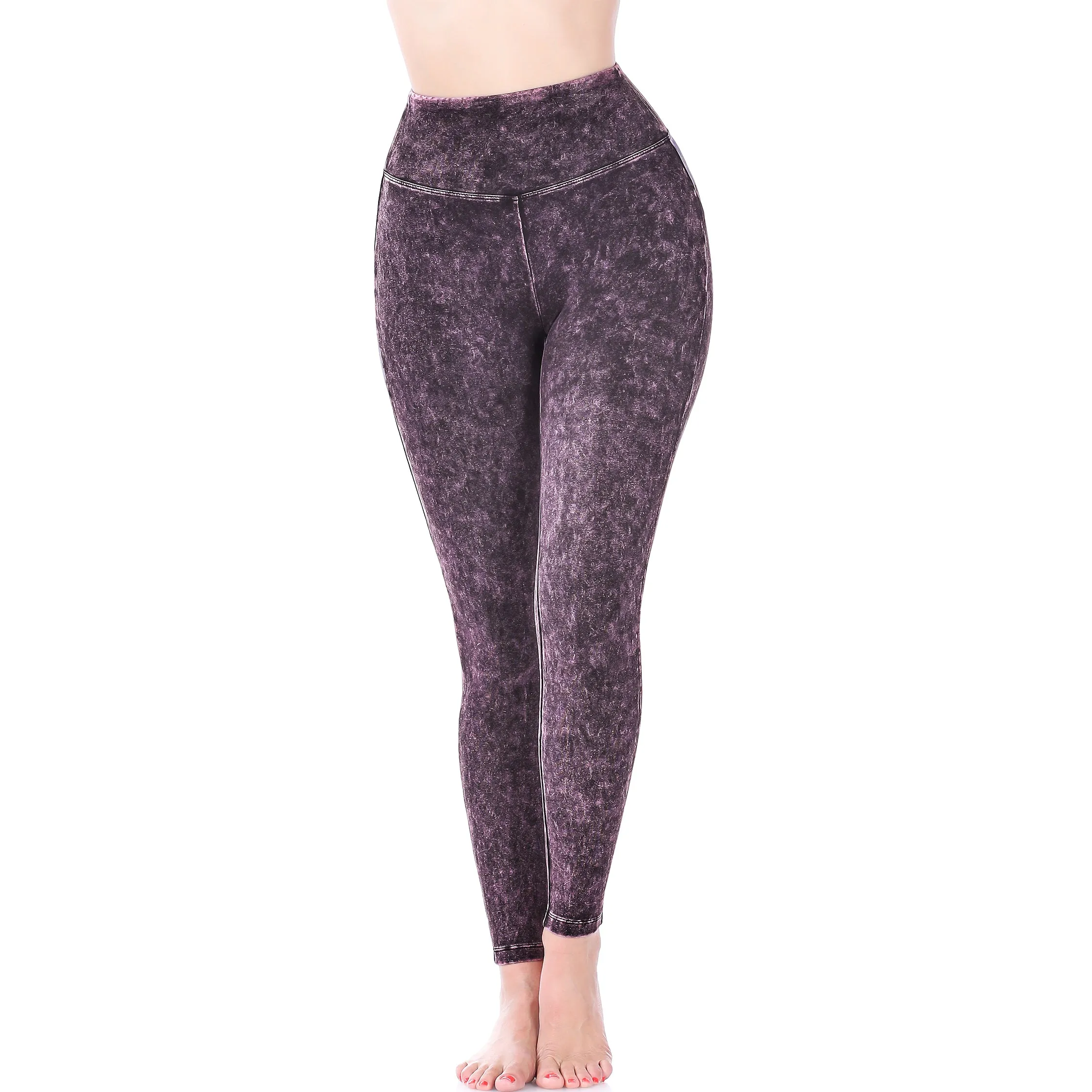 Zenana Mineral Wash Wide Waistband Legging SP-646AB