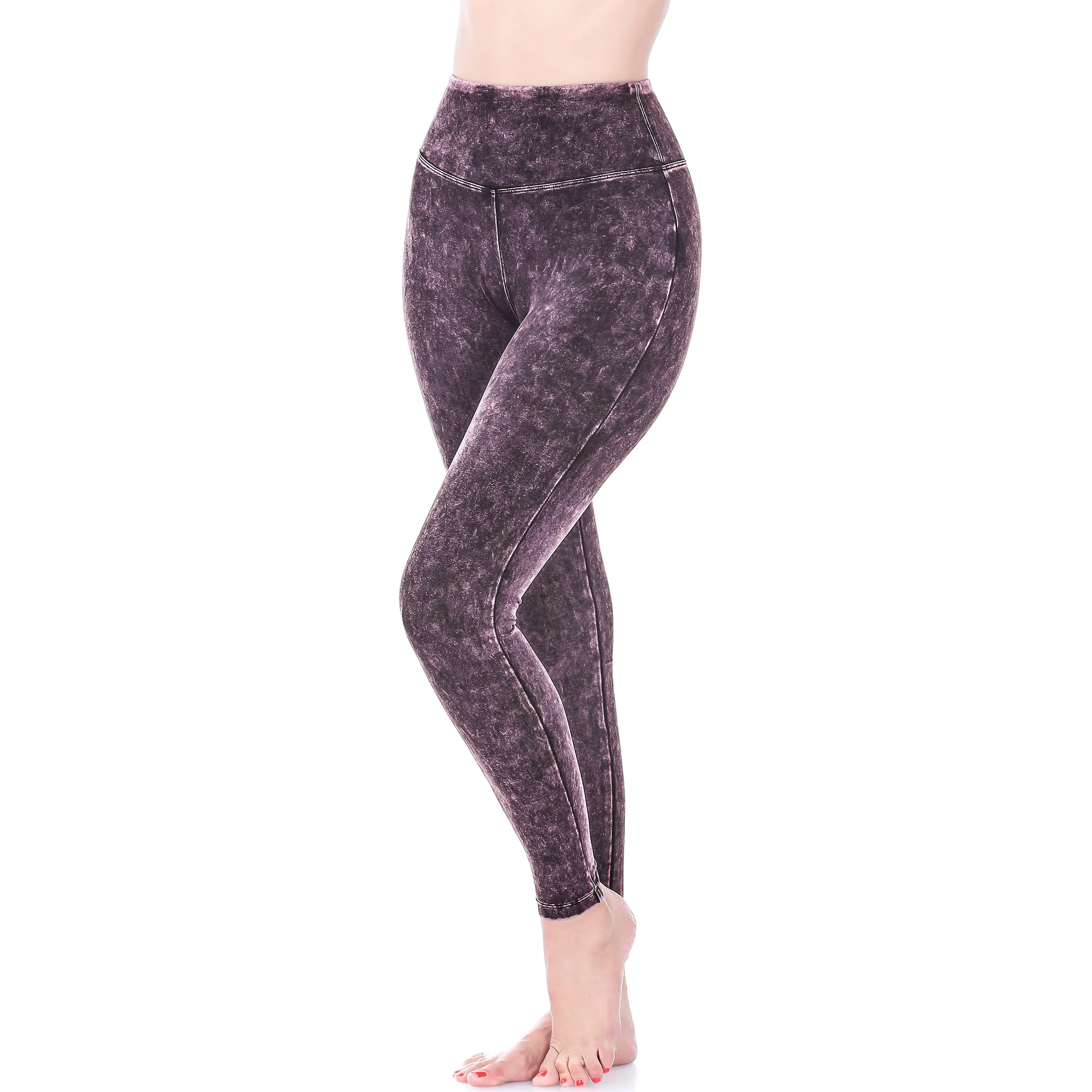 Zenana Mineral Wash Wide Waistband Legging SP-646AB